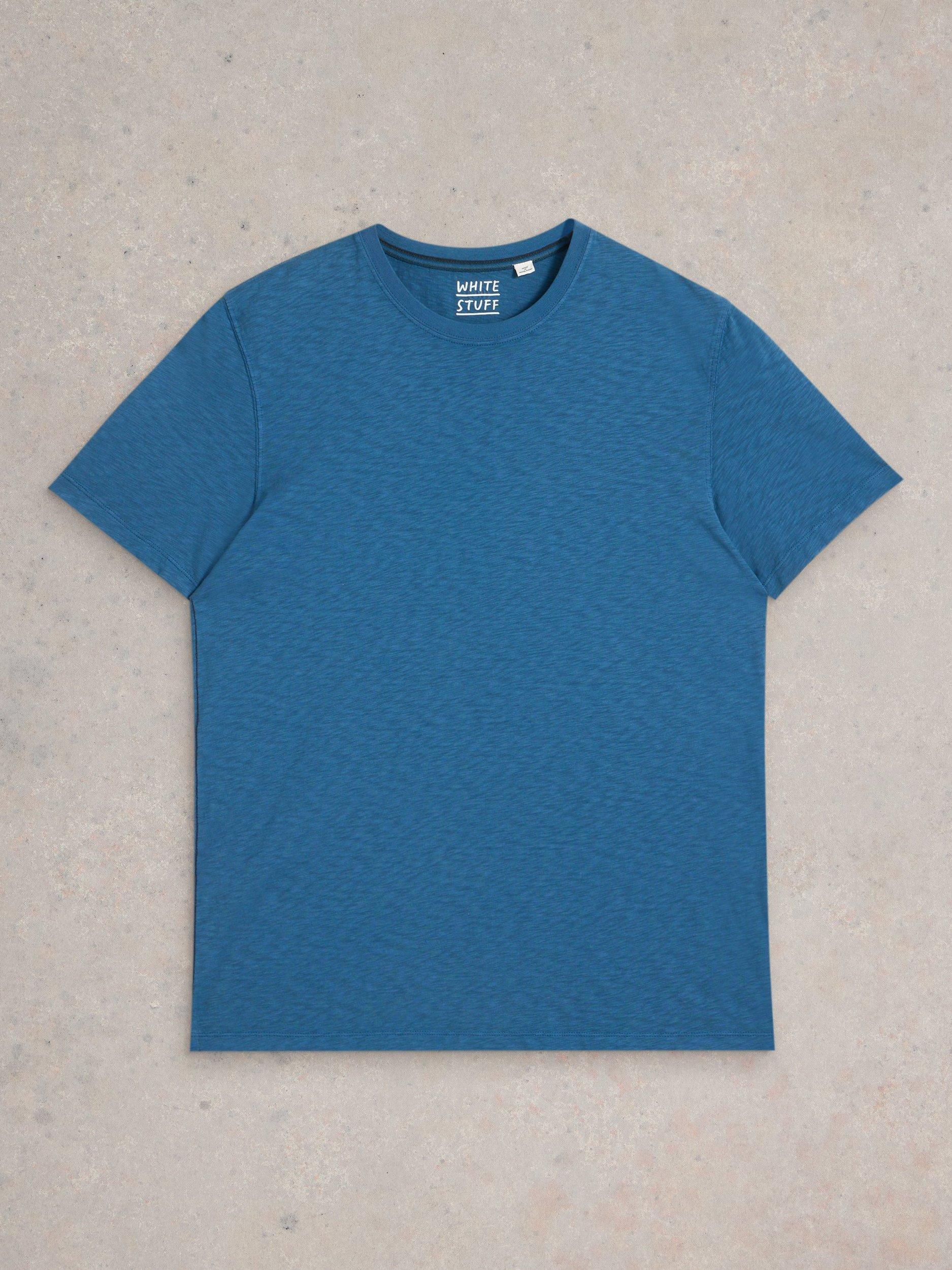 Product image 5 of 6, which shows White Stuff Abersoch Cotton Classic Fit Tee, Indigo Blue, S