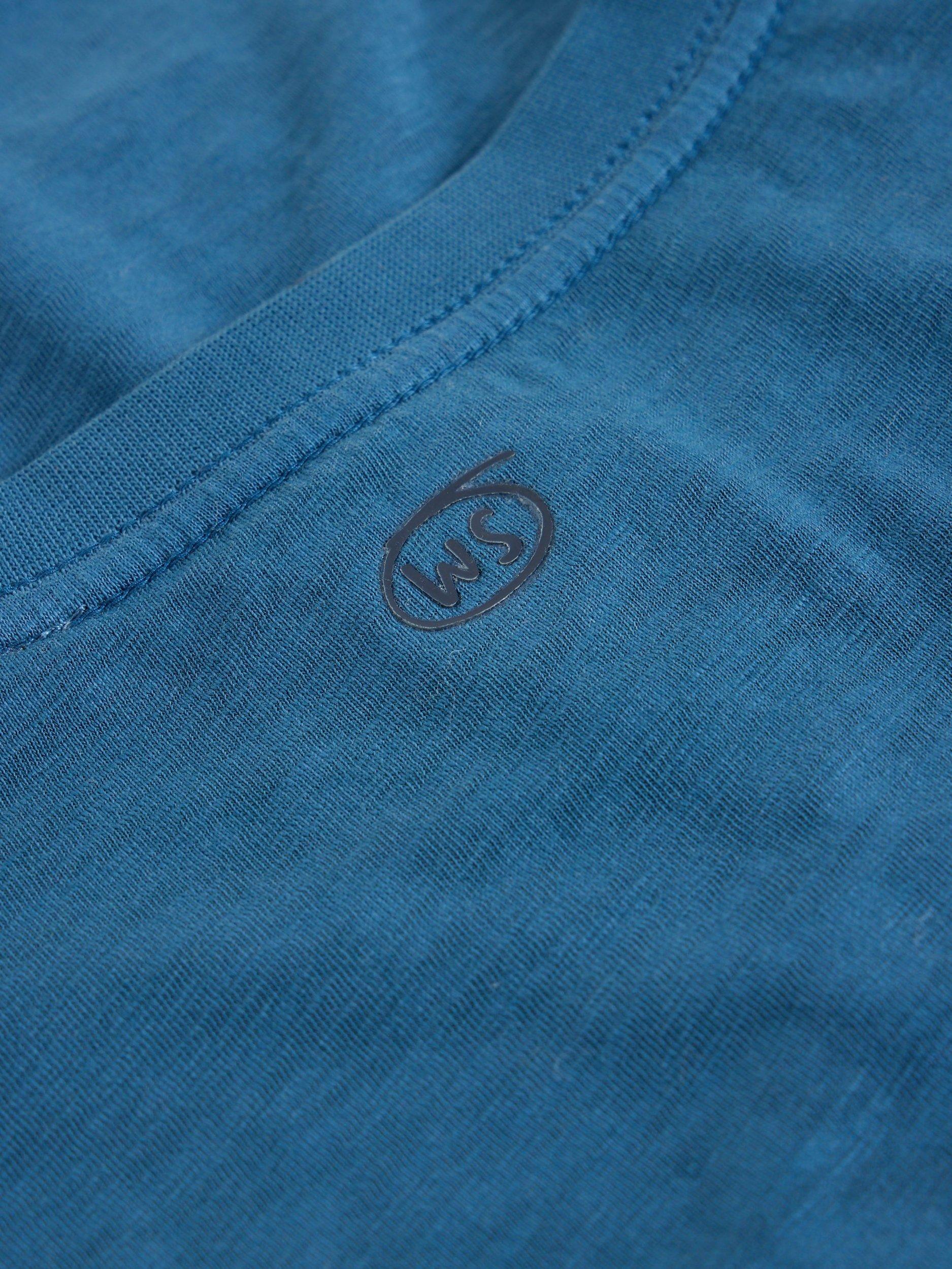 Product image 6 of 6, which shows White Stuff Abersoch Cotton Classic Fit Tee, Indigo Blue, S