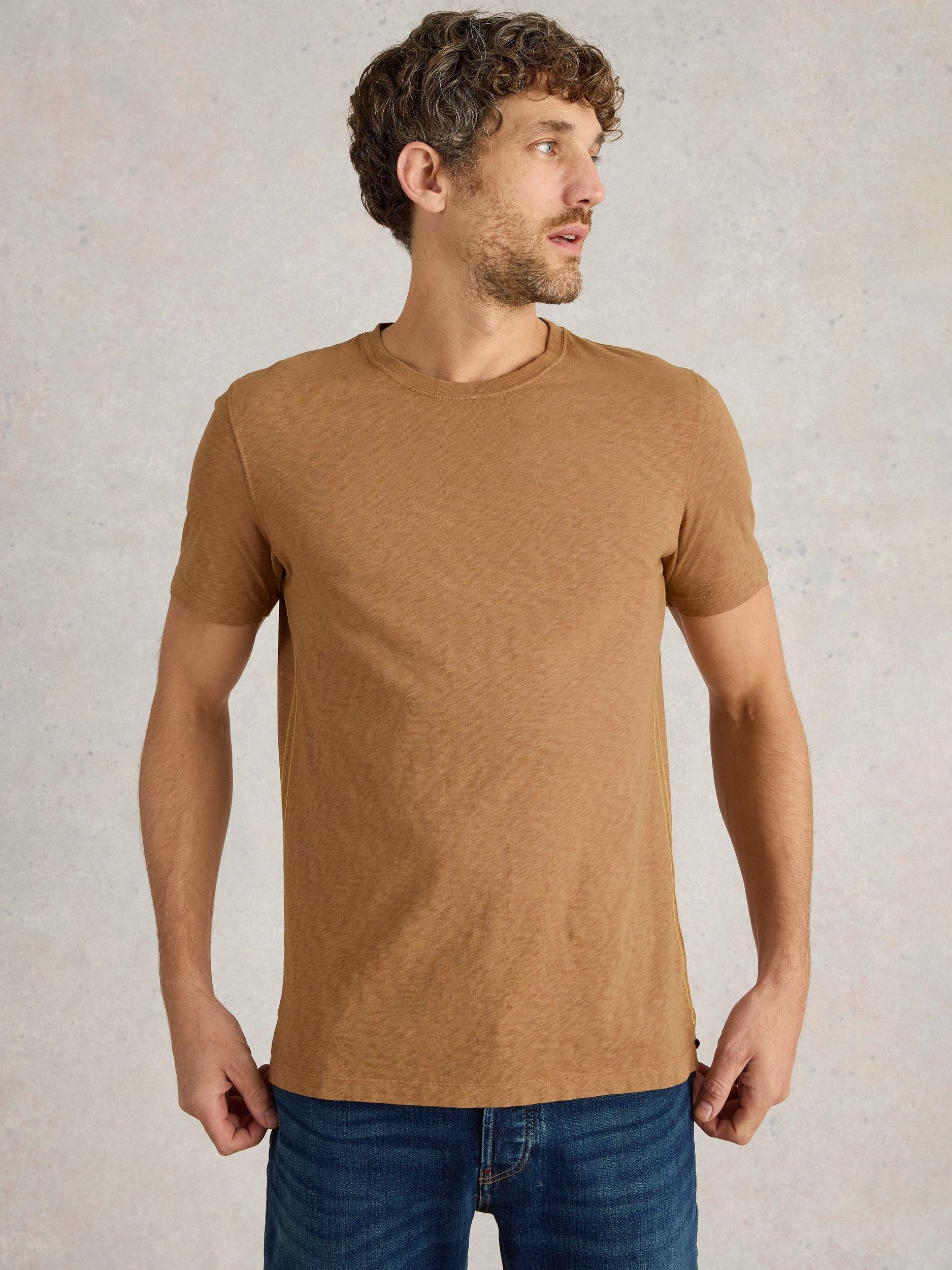 Product image 3 of 6, which shows White Stuff Abersoch Cotton Classic Fit Tee, Light Tan, XXL