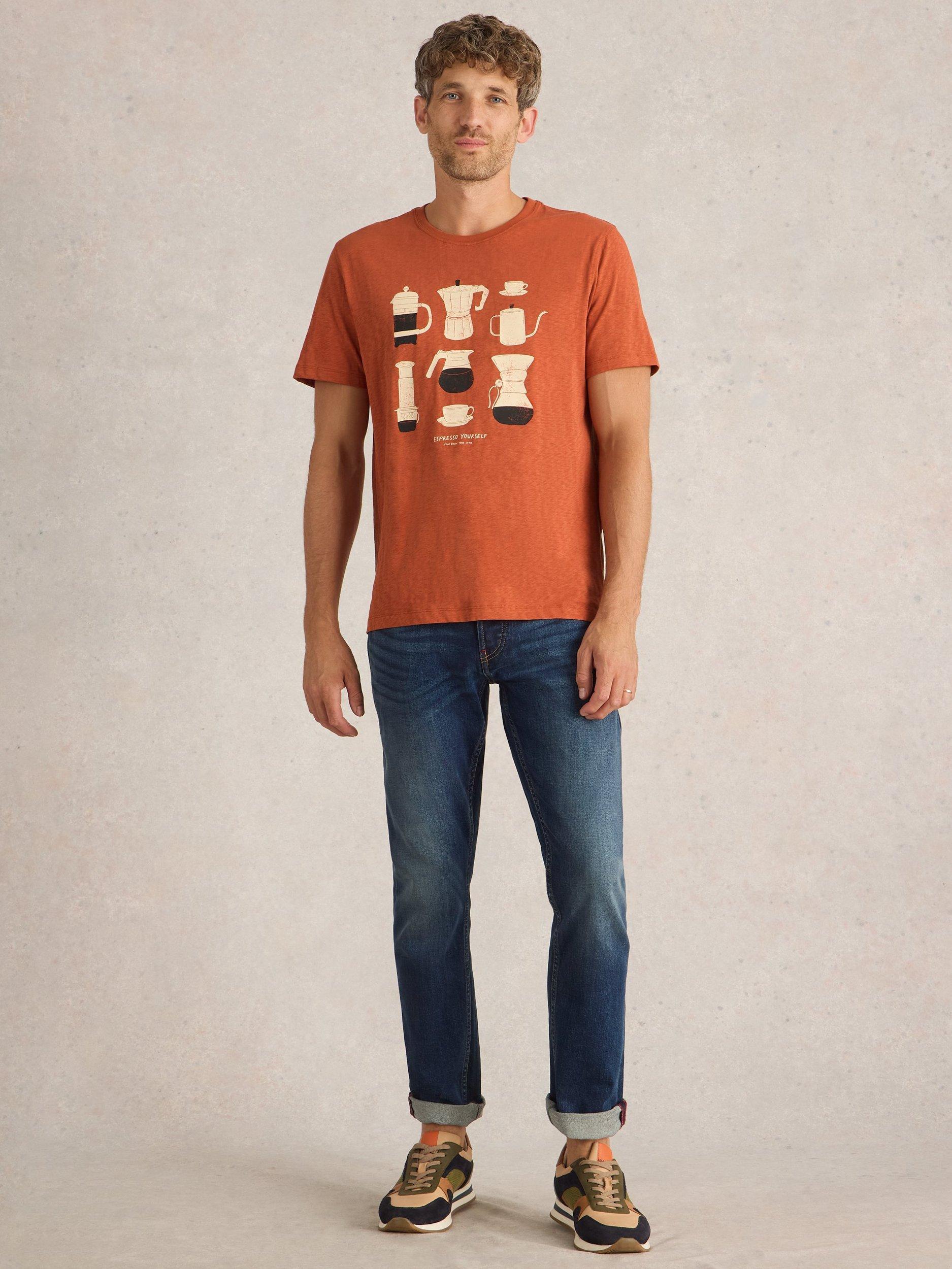 Product image 1 of 6, which shows White Stuff Espresso Tee, Orange/Multi, XS