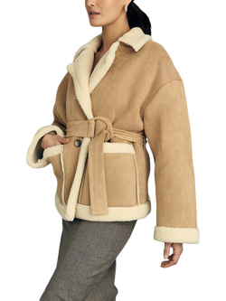 A-VIEW Uria Faux Shearling Jacket, Camel, Camel