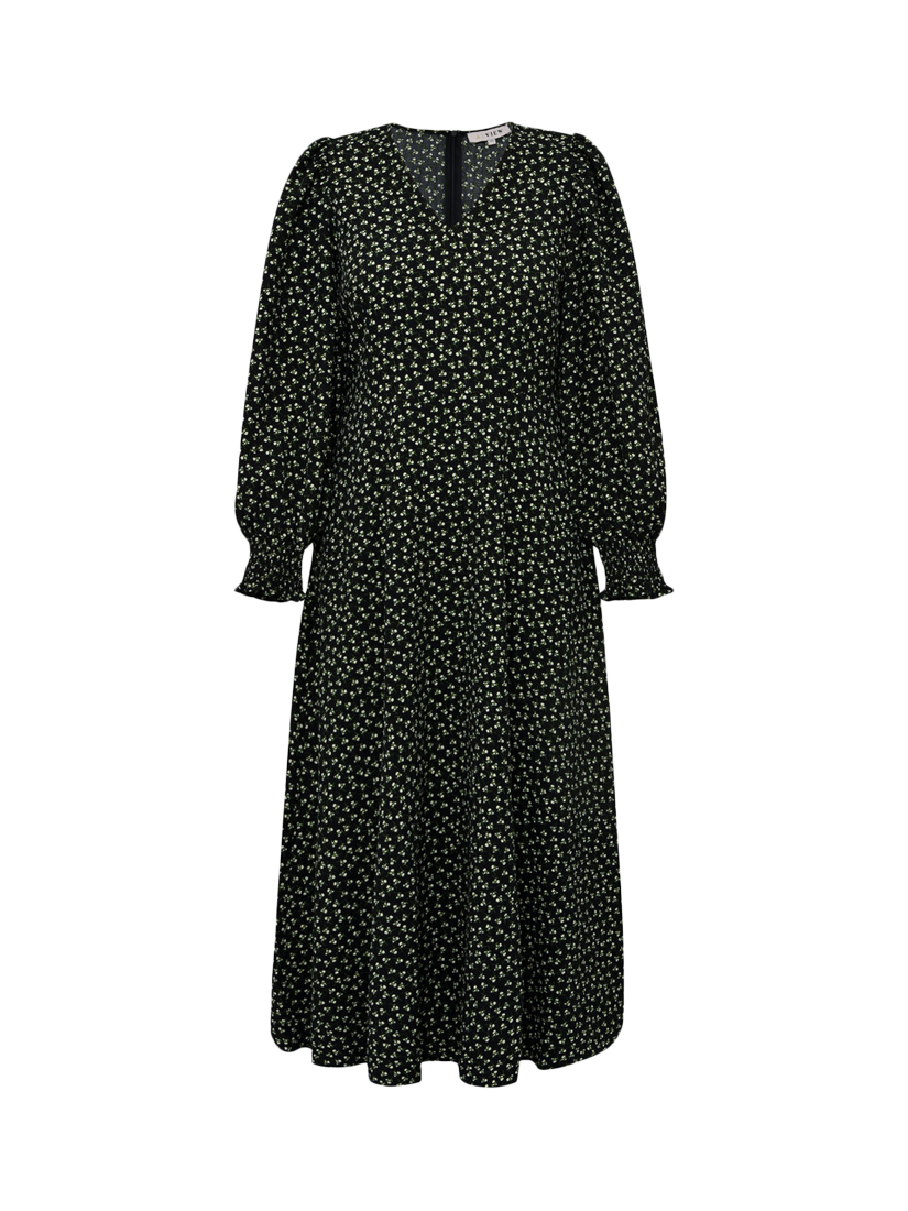 Product image 1 of 2, which shows A-VIEW Leoni Floral Dress, Black/Green, 10