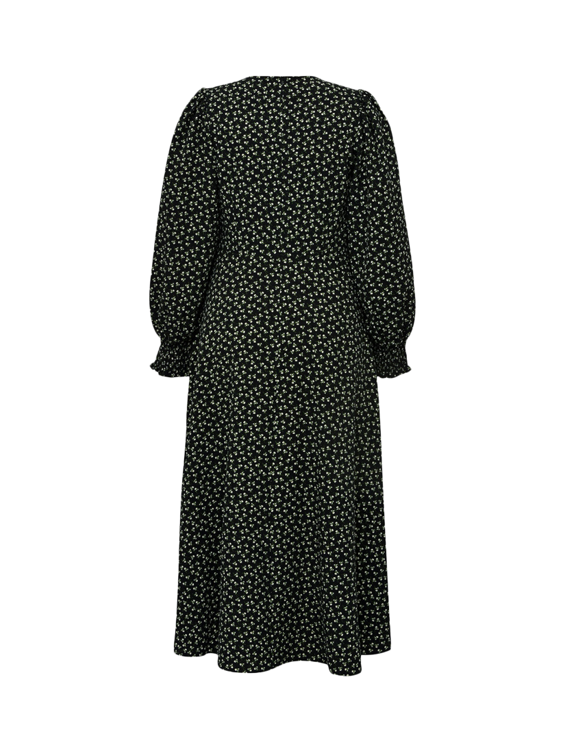 Product image 2 of 2, which shows A-VIEW Leoni Floral Dress, Black/Green, 10