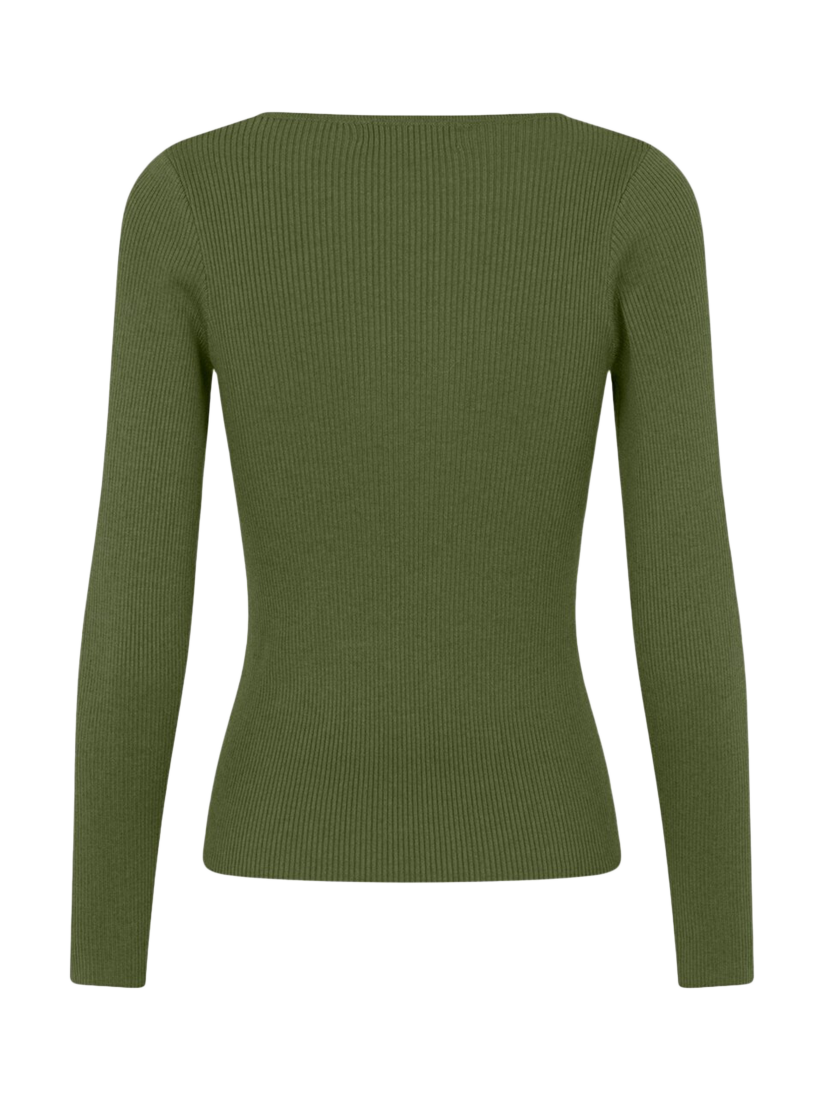 Product image 2 of 2, which shows A-VIEW Lana Rib Knit Top, Khaki, L