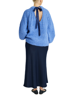 A-VIEW Carry Maxi Sateen Skirt, Navy - view 2, Navy