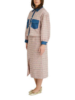 A-VIEW Coco Check Skirt, Pink/Multi, Pink/Multi