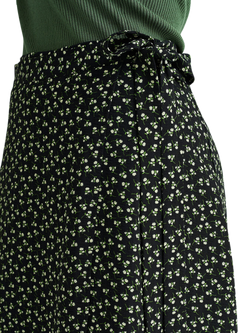 A-VIEW Peony Wrap Skirt, Black/Green - view 2, Black/Green