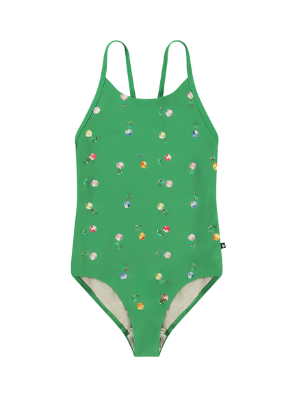 Molo Kids' Nanna Mini Bloom Swimsuit, Green, Green