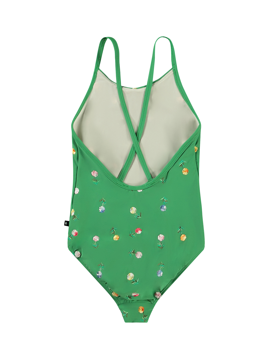 Product image 2 of 4, which shows Molo Kids' Nanna Mini Bloom Swimsuit, Green, 4 years