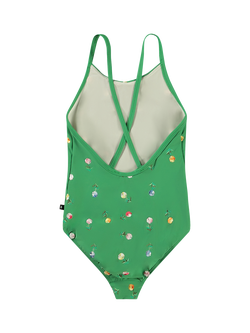 Molo Kids' Nanna Mini Bloom Swimsuit, Green - view 2, Green