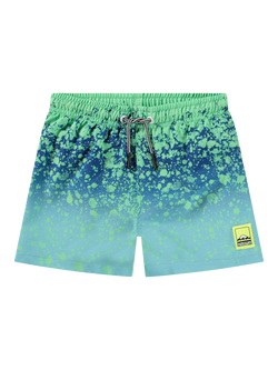 Molo Kids' Niko Splash Swim Shorts, Blue/Green, Blue/Green