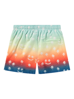 Molo Kids' Niko Palmtree Smile Swim Shorts, Multi - view 2, Multi