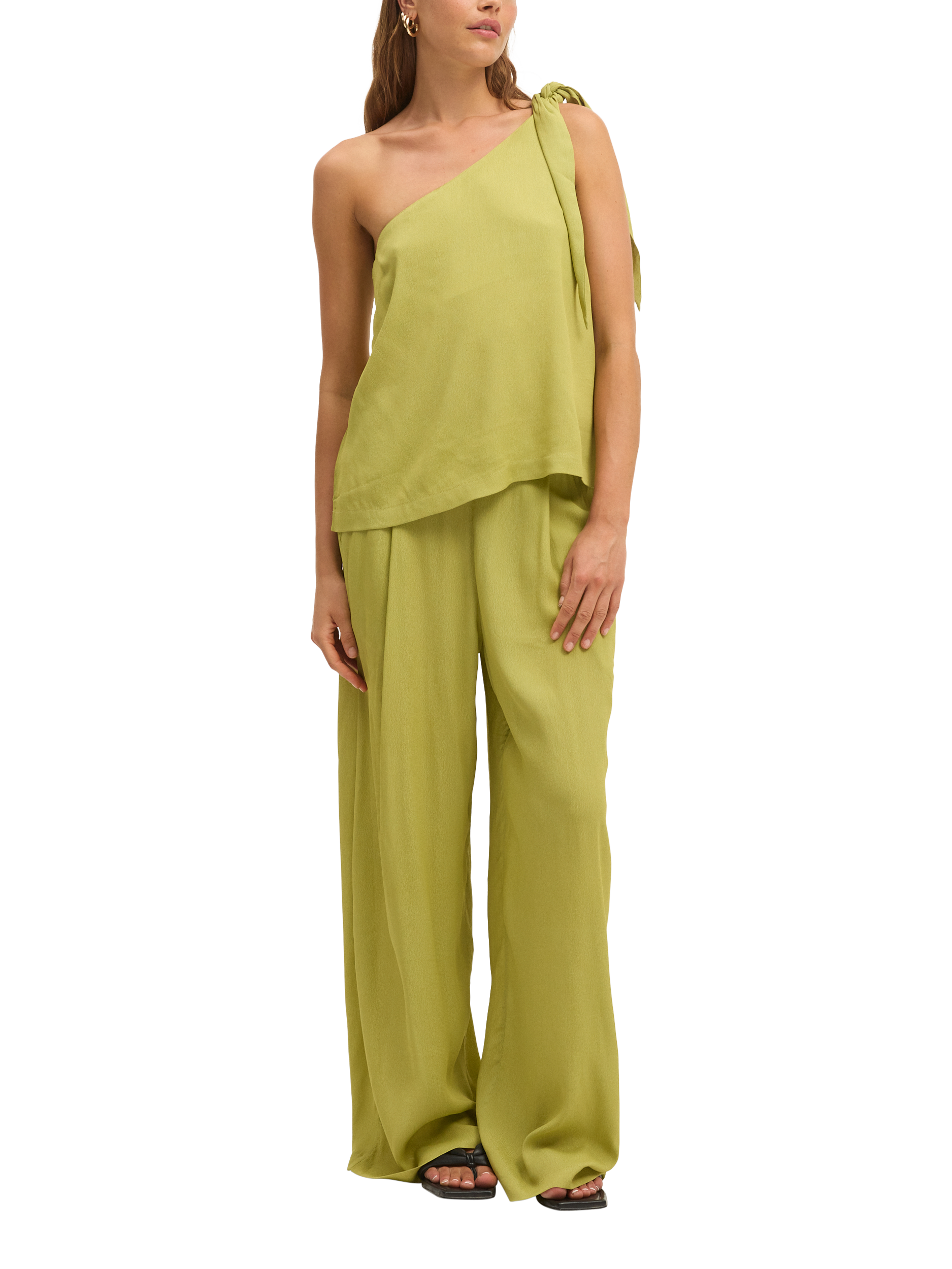Product image 1 of 3, which shows SUMMERY Copenhagen Avery Asymmetric Top, Light Green, XS