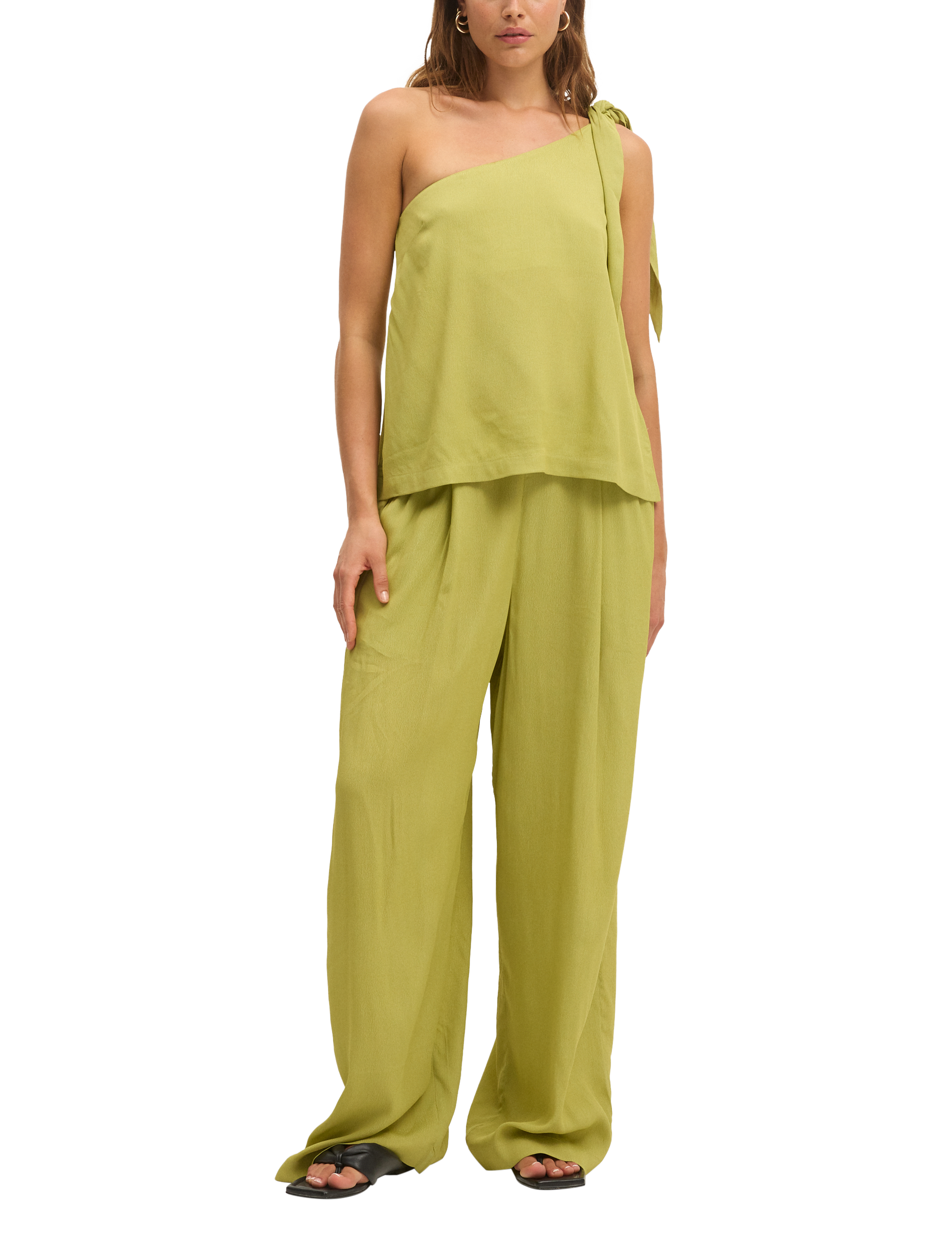 Product image 3 of 3, which shows SUMMERY Copenhagen Avery Asymmetric Top, Light Green, XS