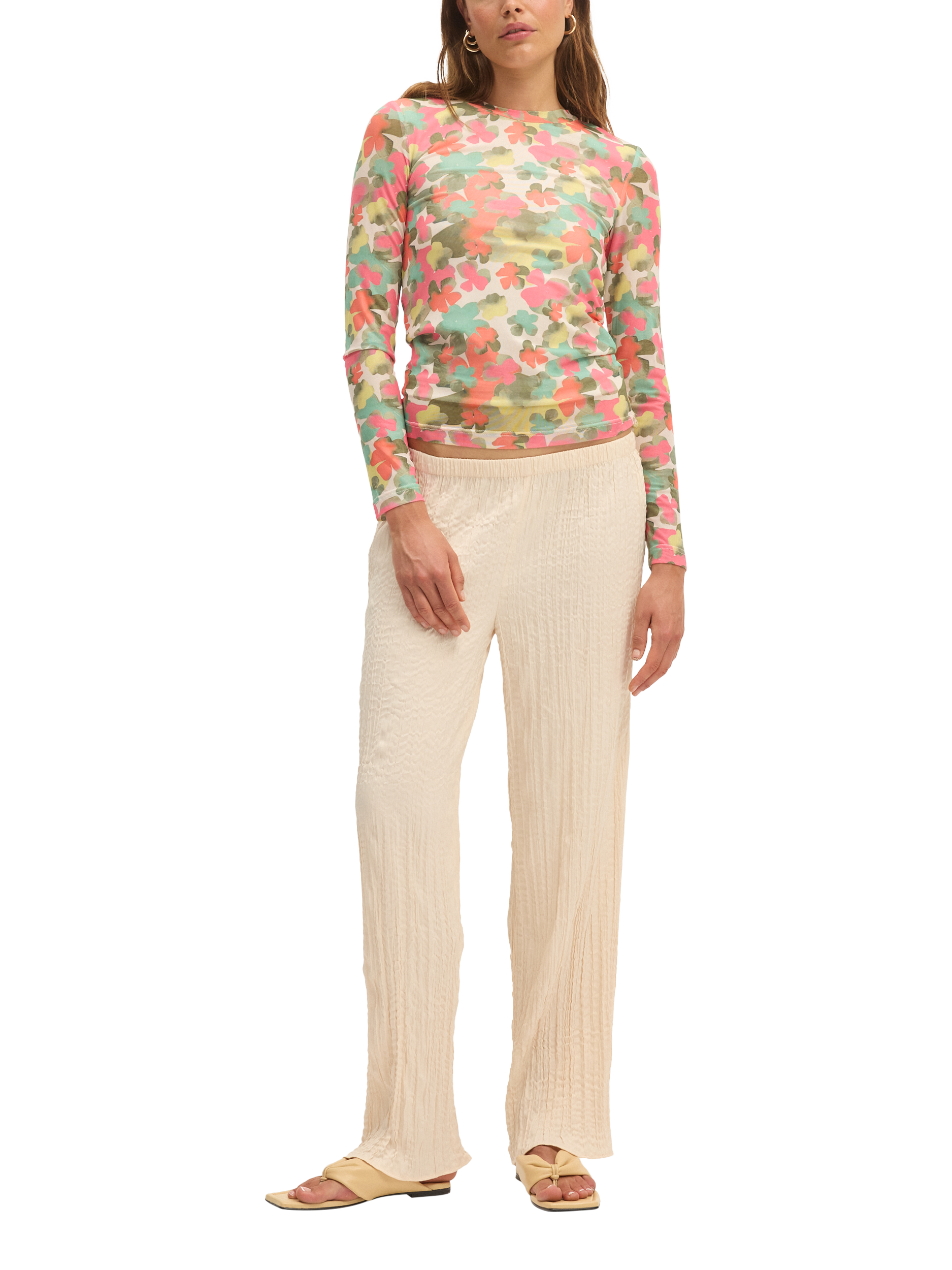 Product image 1 of 5, which shows SUMMERY Copenhagen Emilia Floral Long Sleeve Top, Multi, S