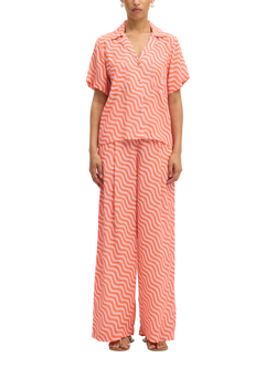 SUMMERY Copenhagen Avery Wavy Stripe Trousers, Pink/White, Pink/White