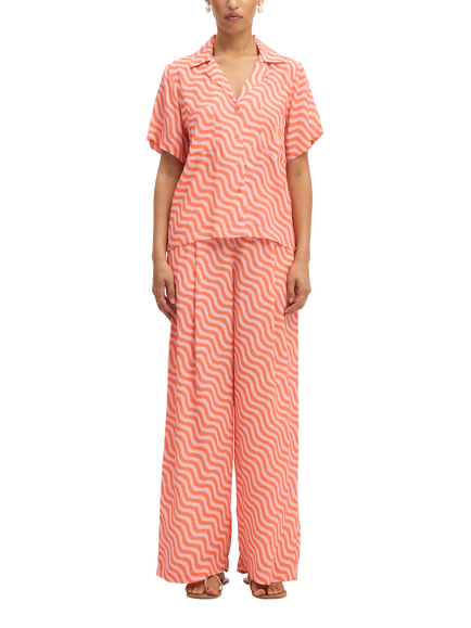 SUMMERY Copenhagen Avery Wavy Stripe Trousers, Pink/White, Pink/White
