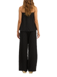 SUMMERY Copenhagen Tara Tie Waist Wide Leg Trousers, Black