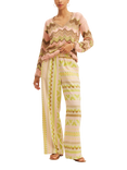 SUMMERY Copenhagen Vica Geometric Trousers, Ecru 521