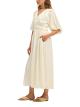 SUMMERY Copenhagen Bella Elasticated Waist Maxi Dress, Ecru White 663