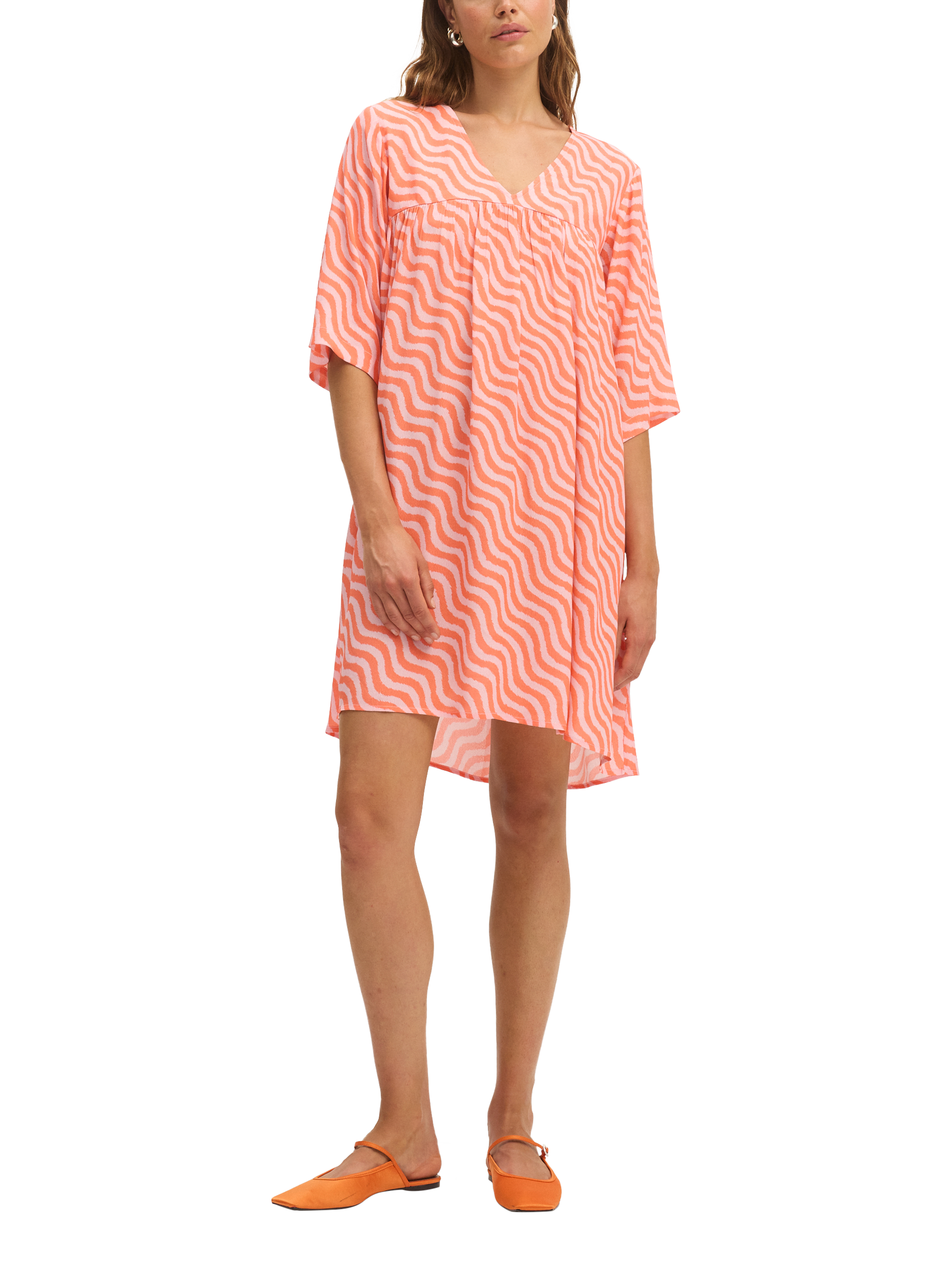 Product image 1 of 3, which shows SUMMERY Copenhagen Carol Geometric Mini Dress, Camellia 652, XS