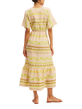 SUMMERY Copenhagen Vica Geometric Midi Dress, Ecru 521