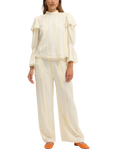 SUMMERY Copenhagen Barbara Stripe Ruffle Sleeve Blouse, Ecru White 663