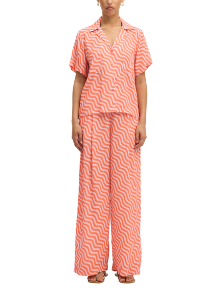 SUMMERY Copenhagen Carol Geometric Shirt, Camellia 652, Camellia 652