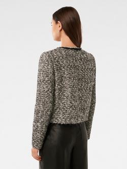 Forever New Nina Boucle Jacket, Black/Silver - view 2, Black/Silver