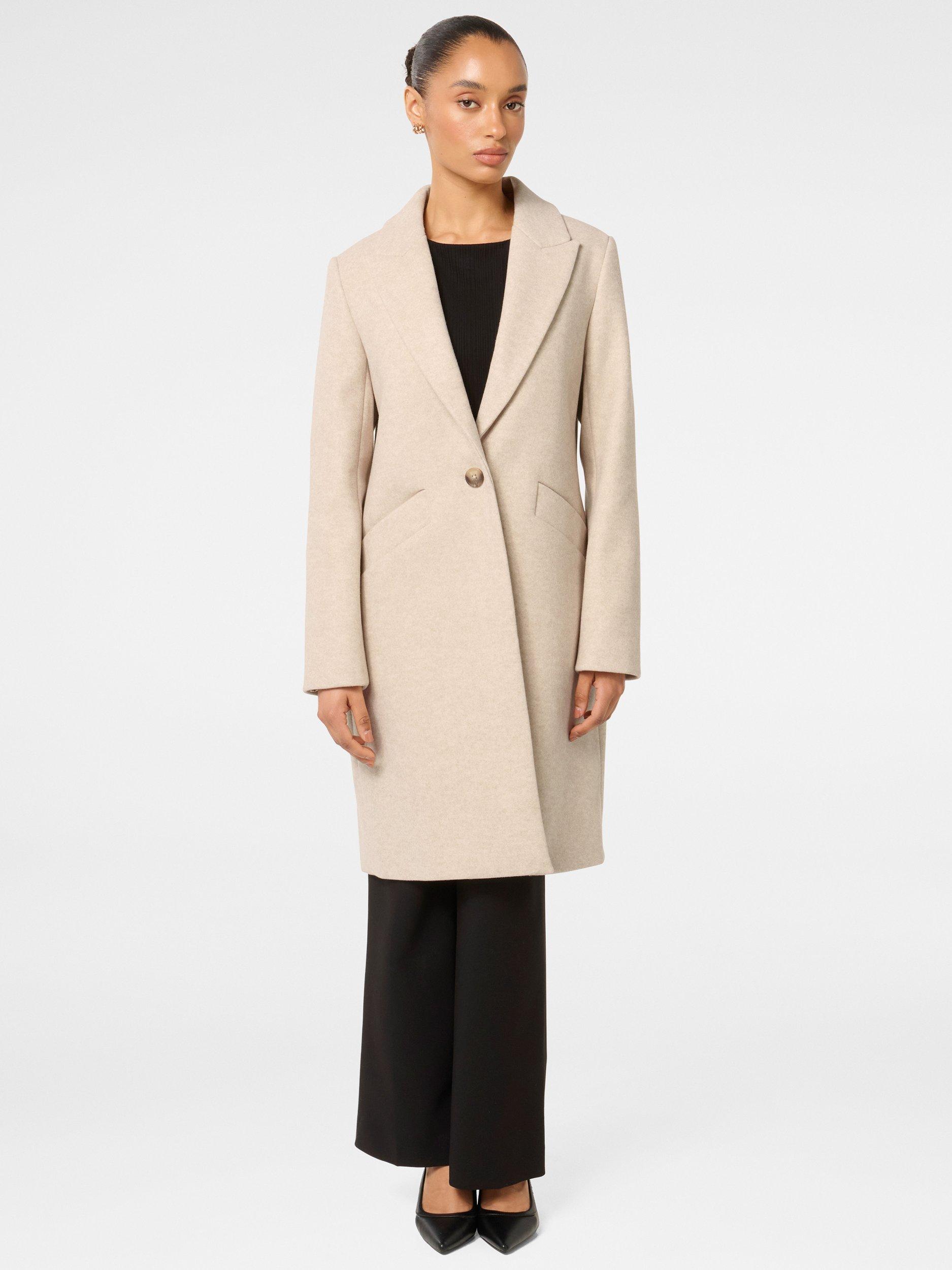 Product image 1 of 5, which shows Forever New Petite Bonnie Longline Coatigan, Oatmeal Marle, 4