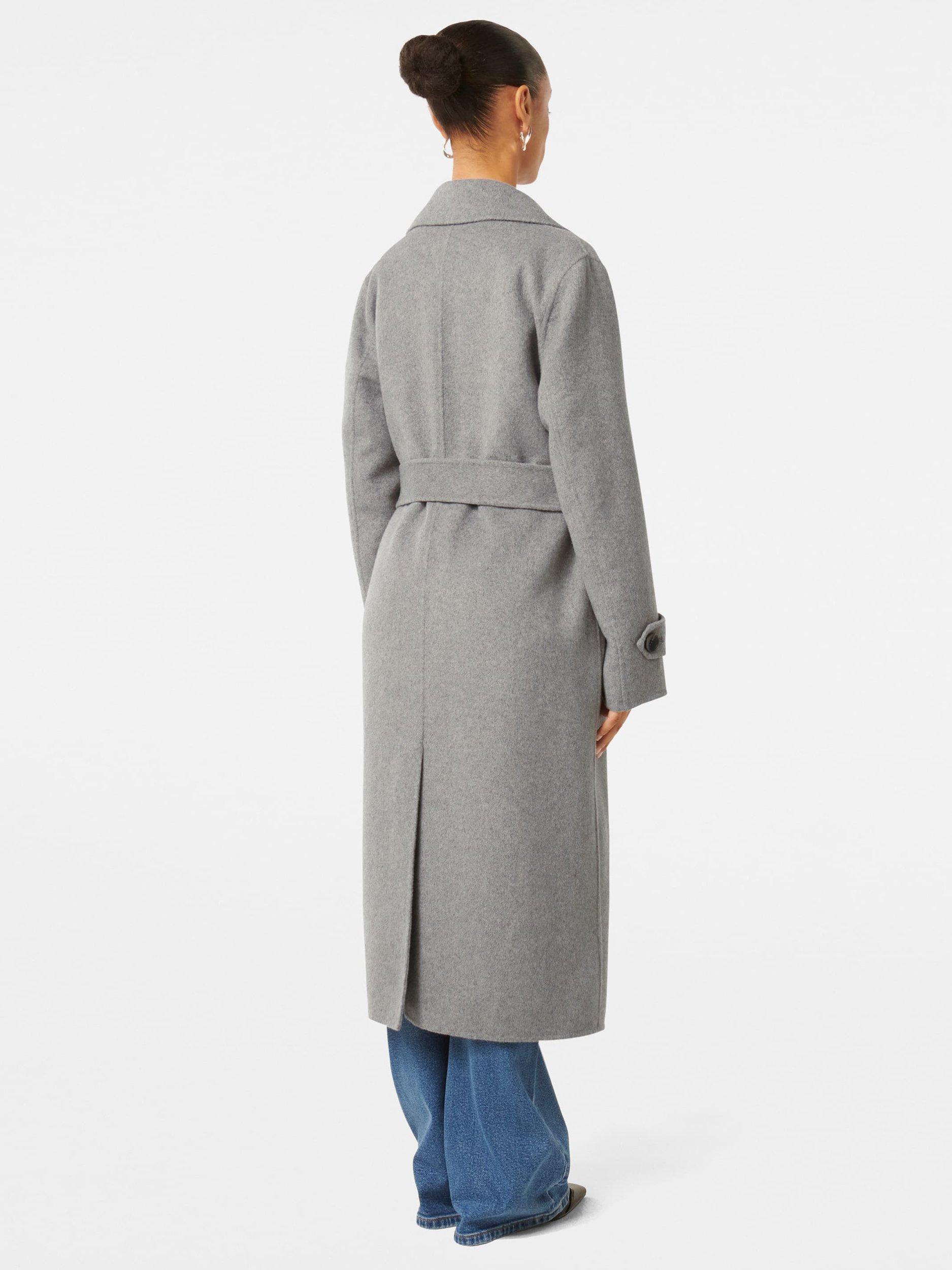 Product image 2 of 5, which shows Forever New Petite Carter Felled Seam Coat, Charcoal, 4