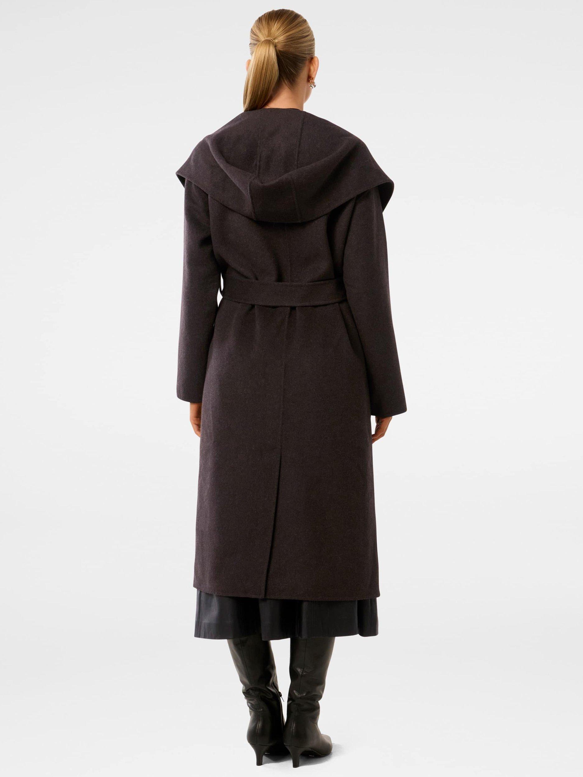 Product image 2 of 5, which shows Forever New Charlotte Shawl Coat, Coffee, 4