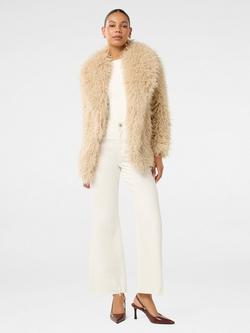 Forever New Jennifer Faux Fur Coat, Light Camel, Light Camel