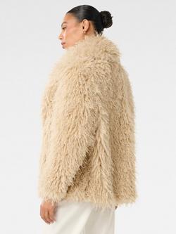 Forever New Jennifer Faux Fur Coat, Light Camel - view 2, Light Camel