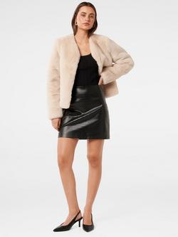 Forever New Lana Faux Fur Cropped Jacket, Cream, Cream