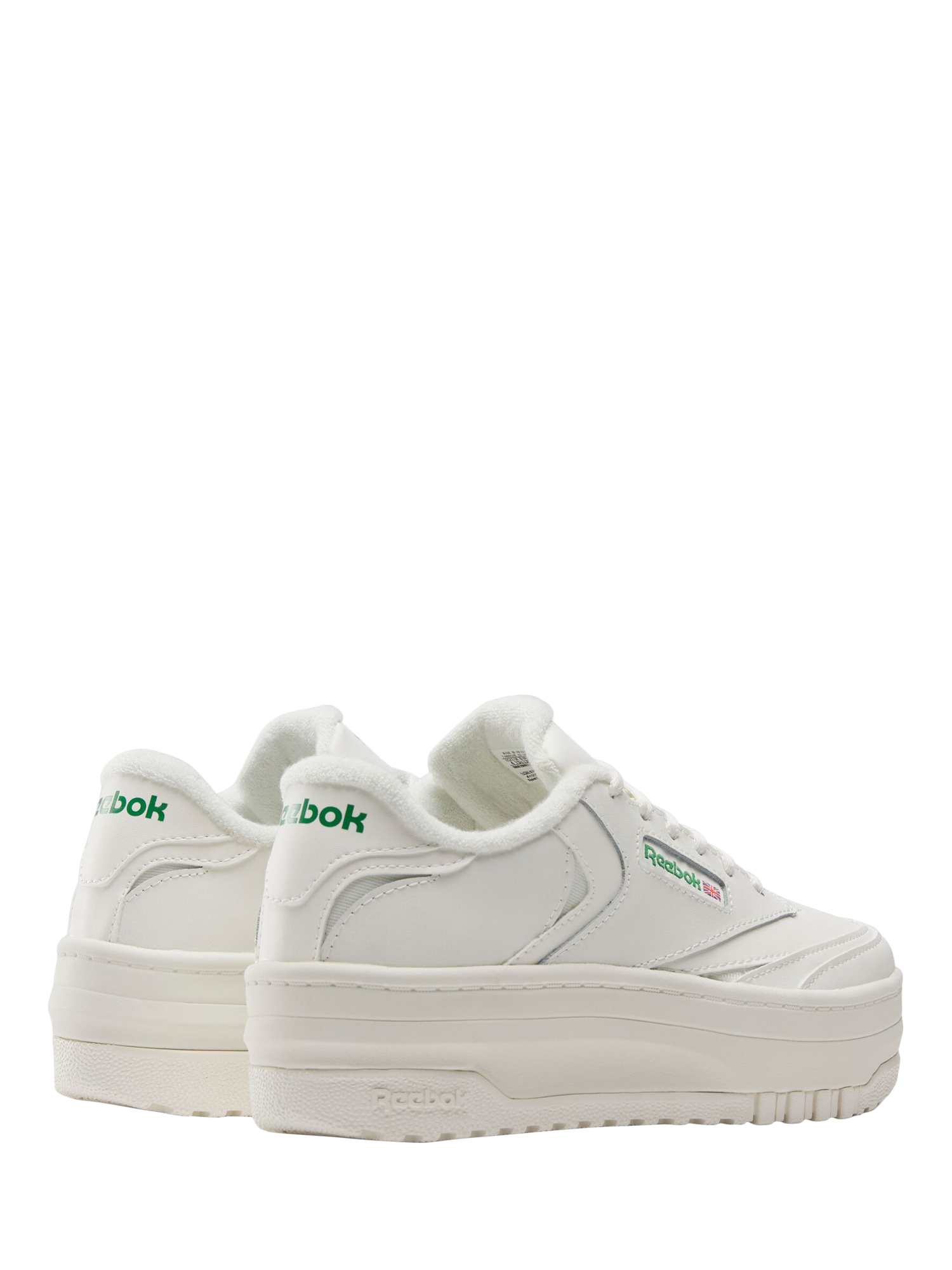 Product image 4 of 5, which shows Reebok Kids' Club C Extra Platform Trainers, Chalk, 3