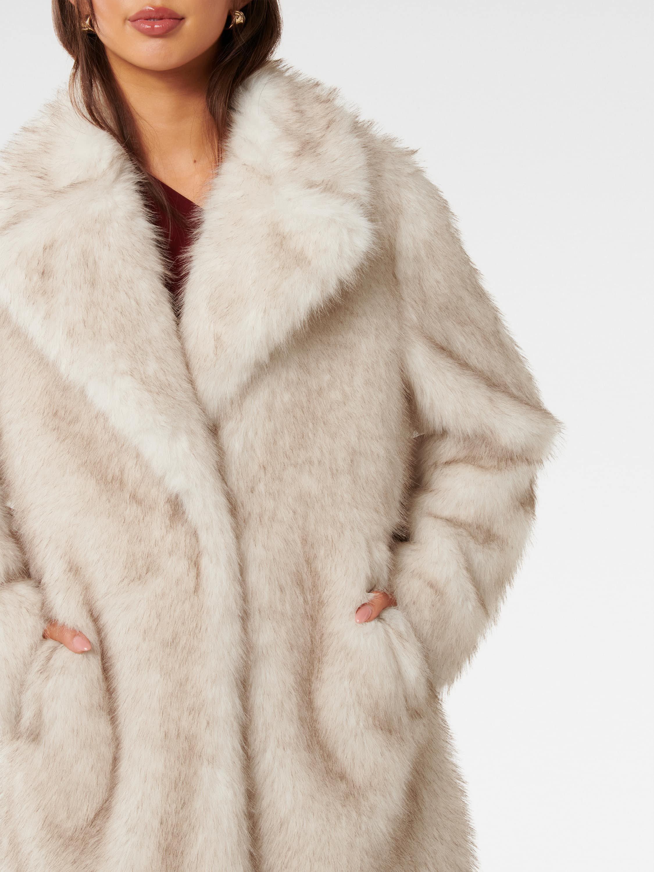 Product image 4 of 5, which shows Forever New Victoria Faux Fur Coat, Mink, 4