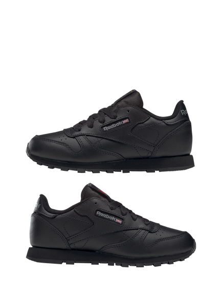 Reebok Kids' Classic Leather Trainers, Black - view 2, Black