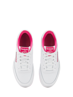 Reebok Kids' Club C Revenge Trainers, White/Pink - view 2, White/Pink