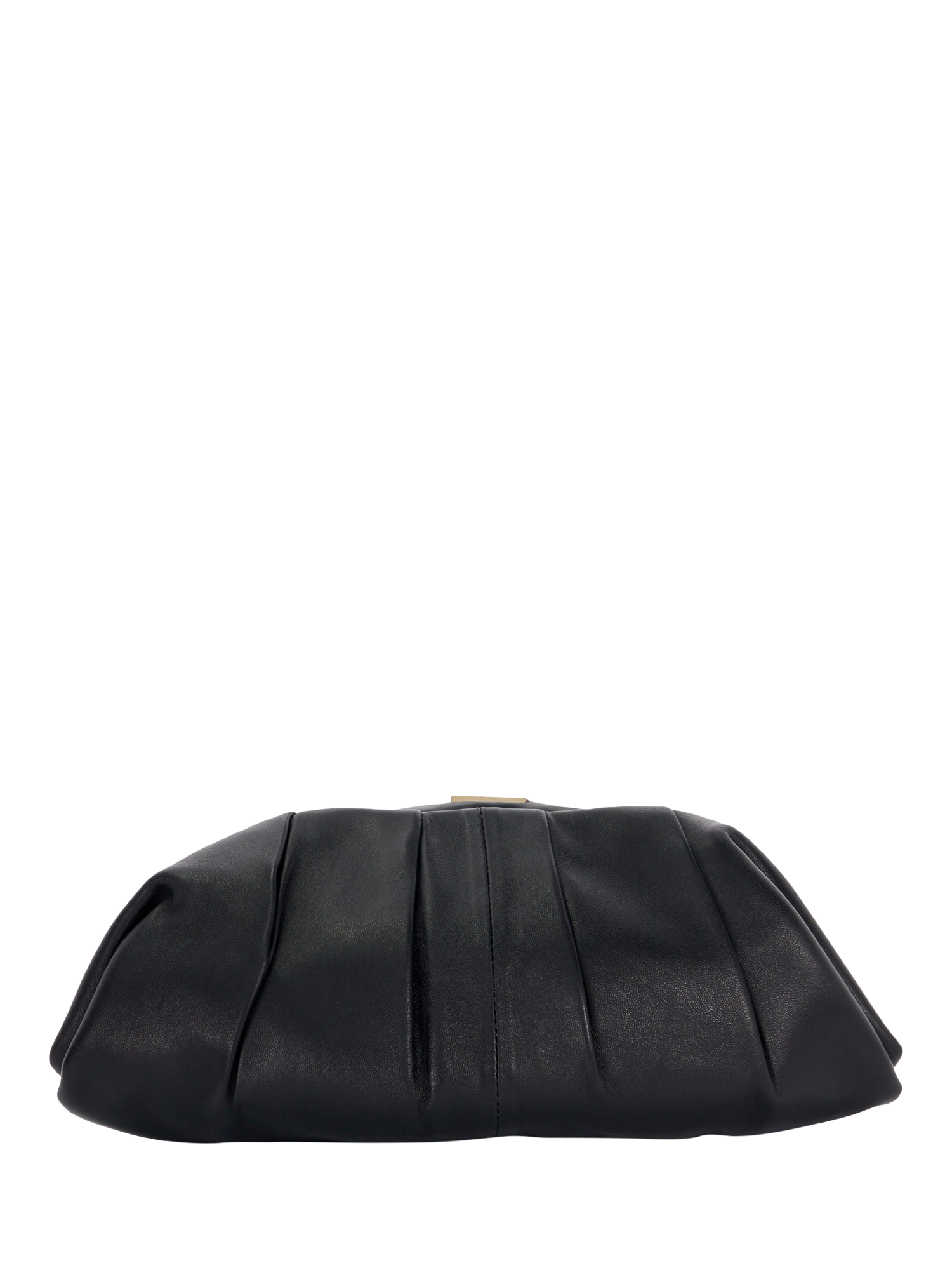 Product image 3 of 5, which shows Dune London Drapery Leather Oversized Clutch Bag, Black