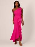 Adrianna Papell Studio Beaded Knit Crepe Maxi Dress, Fuchsia