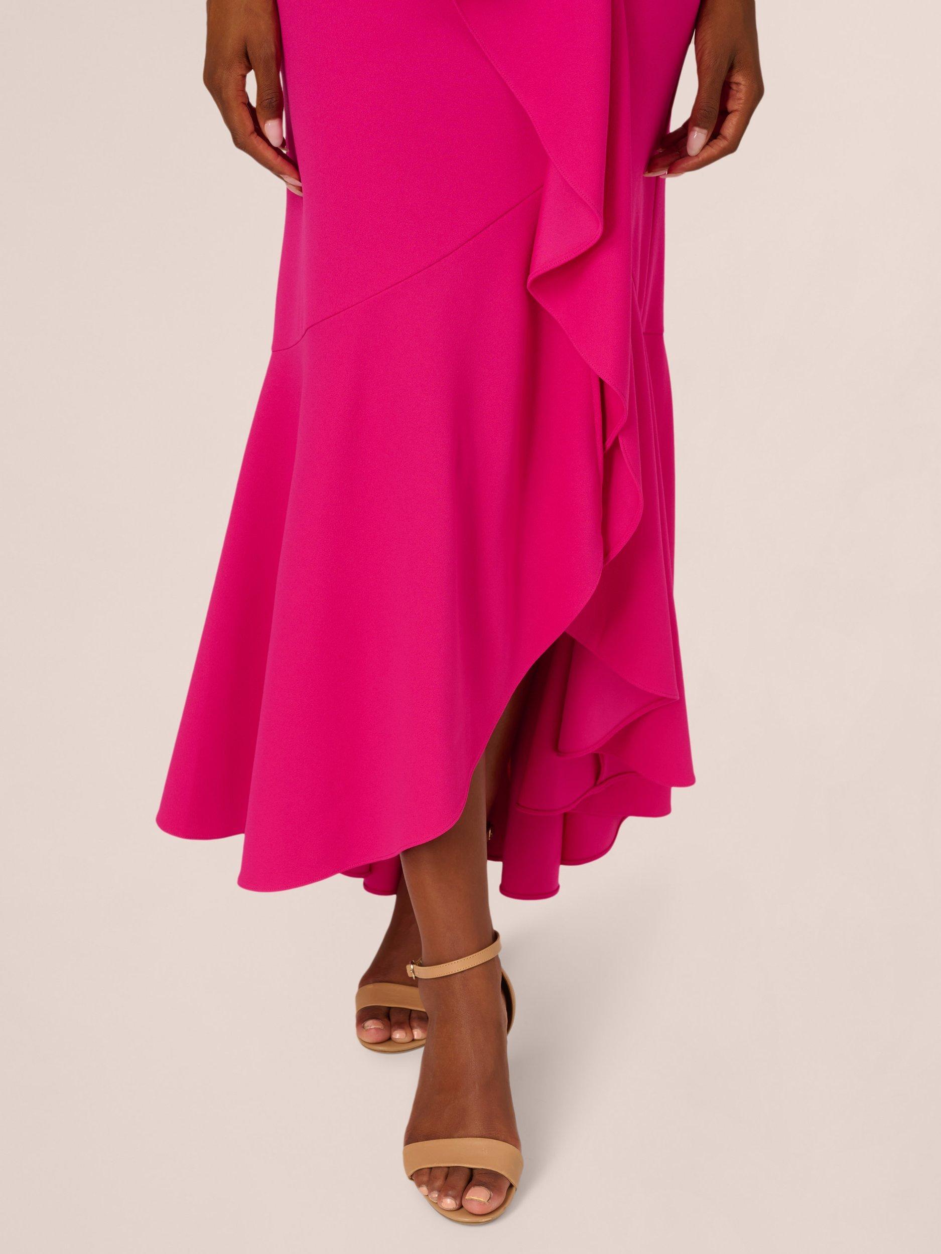 Product image 5 of 7, which shows Adrianna Papell Studio Beaded Knit Crepe Maxi Dress, Fuchsia, 6