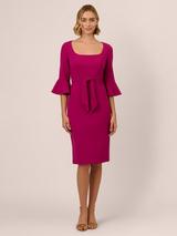 Gina Bacconi Krista V-Neck Twist Sequin Dress, Taupe