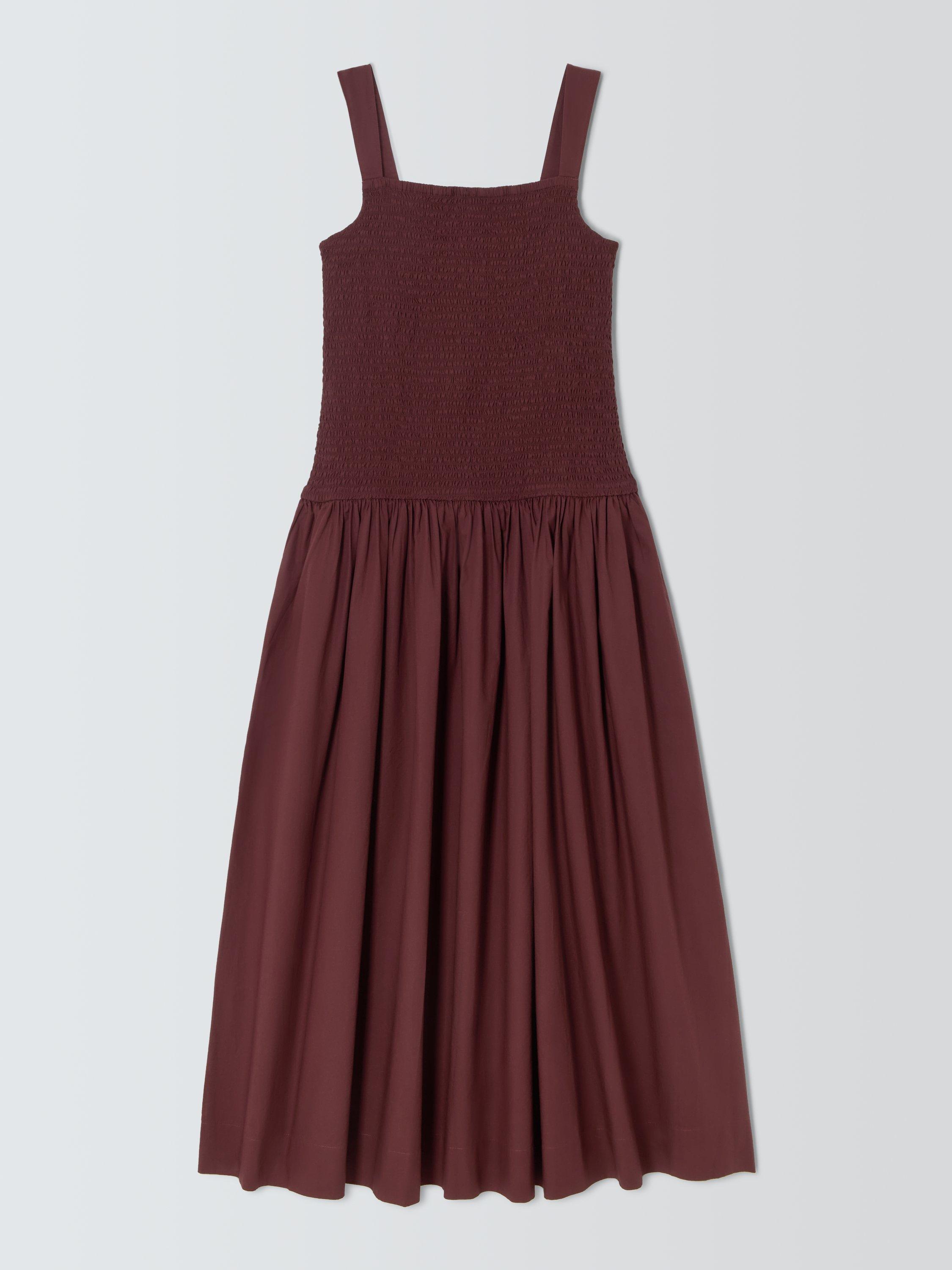 Product image 4 of 6, which shows John Lewis ANYDAY Shirred Bodice Maxi Dress, Chocolate, 6