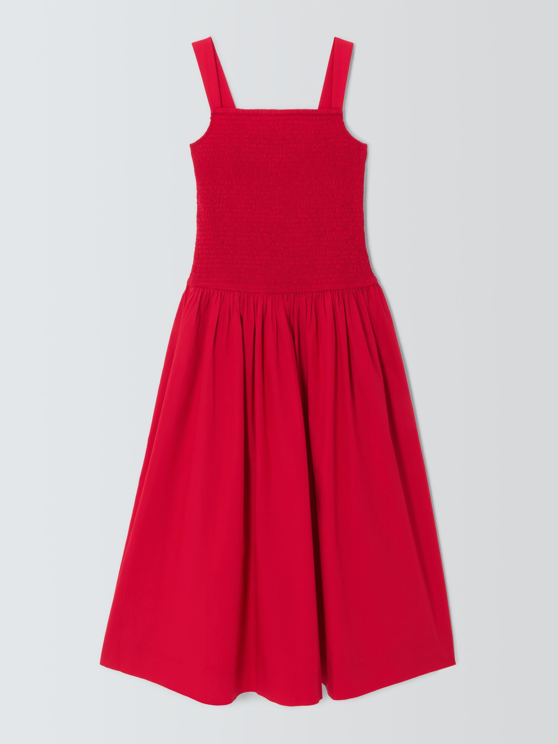 Product image 4 of 6, which shows John Lewis ANYDAY Shirred Bodice Maxi Dress, Red, 6