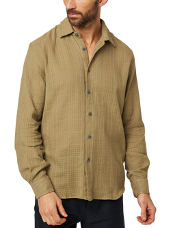 Peregrine Resort Cotton Textured Weave Shirt, Moss, Moss