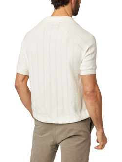 Peregrine Alma Seersucker Knitted Polo Shirt, White - view 2, White