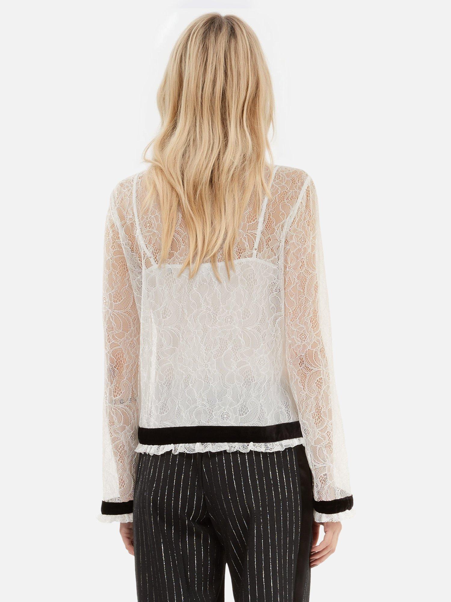 Product image 3 of 6, which shows THE KOOPLES Colour Contrast Top, White/Black, 8