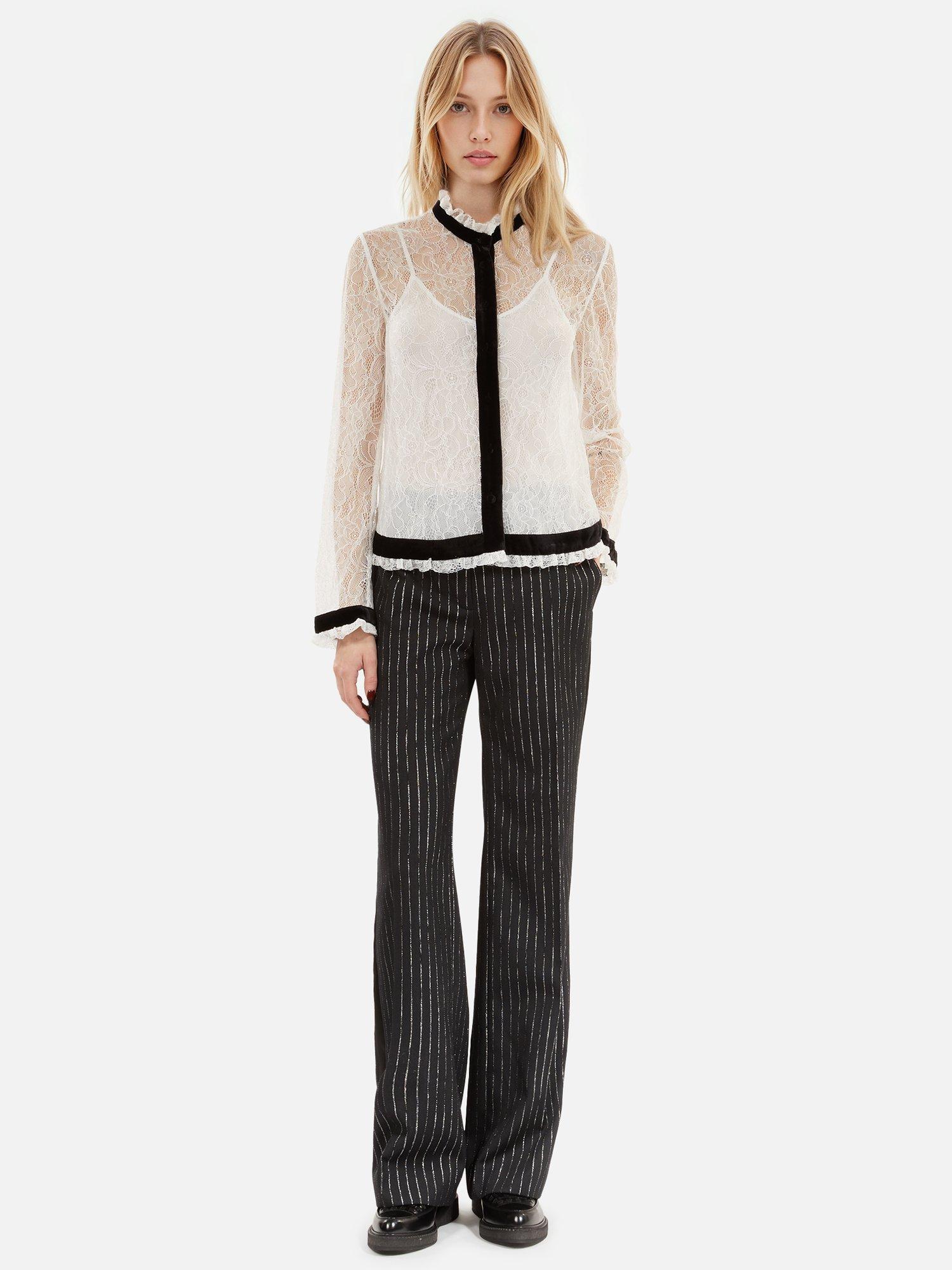Product image 4 of 6, which shows THE KOOPLES Colour Contrast Top, White/Black, 8