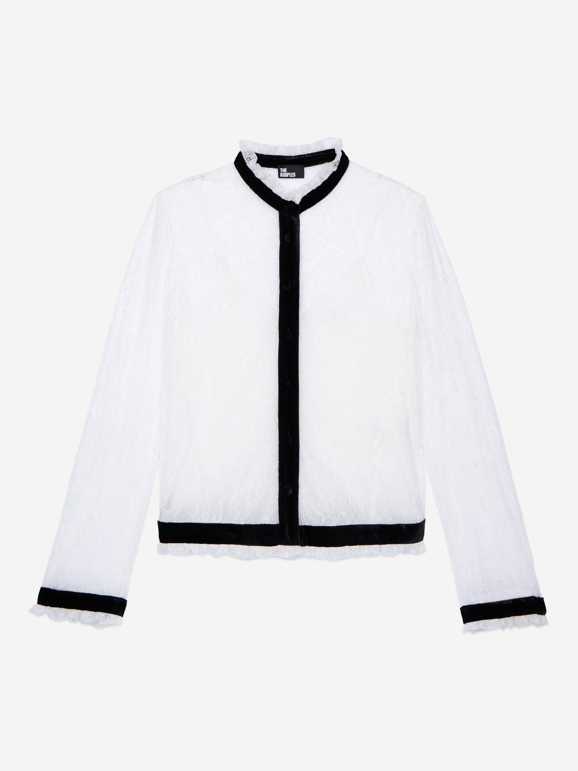 Product image 5 of 6, which shows THE KOOPLES Colour Contrast Top, White/Black, 8